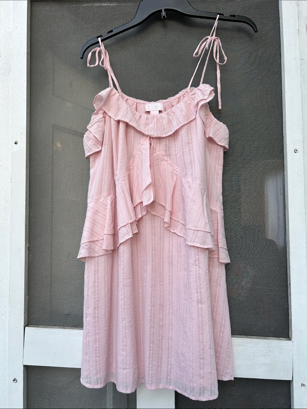 VS Pink Ruffle Sundress - Lightweight Spaghetti Strap Dress